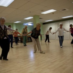 Line dancers don't miss a beat