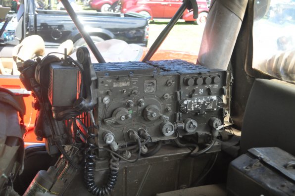 The communication center of a 1967 Army Jeep.
