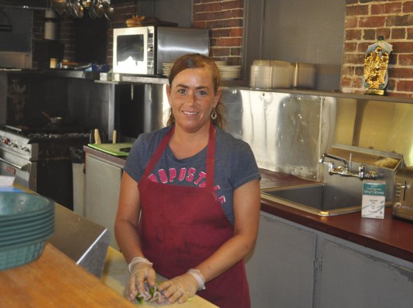 Colleen Audet of the Eagle Square Deli was multi-tasking – whipping up a delicious sandwich as she answered – but would try to nail her ex-boss.