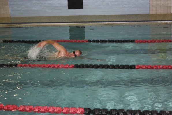 Chip Larson gets his Phelps on in the pool. (No, Michael Phelps didn’t get his start here, but hundreds of other young swimmers did.)