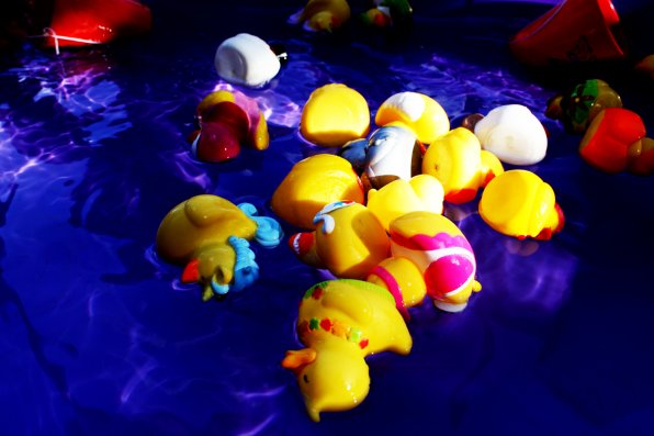 Nothing says “block party” like a kiddie pool full of rubber duckies. That is a fact.