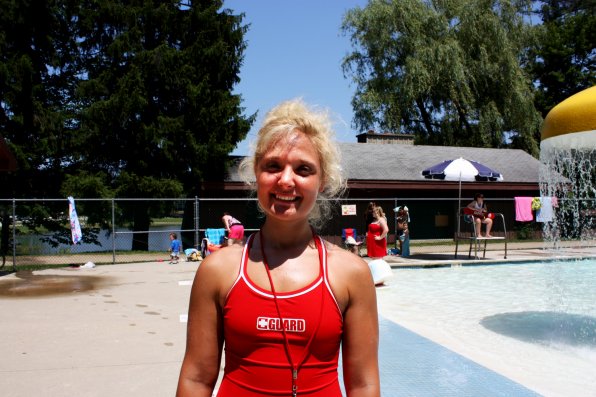 Kayla Denison does her lifeguarding at full speed.