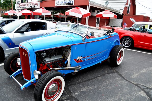 The variety of vehicles is astounding. This baby-blue classic was situated right next to a pair of more modern machines.