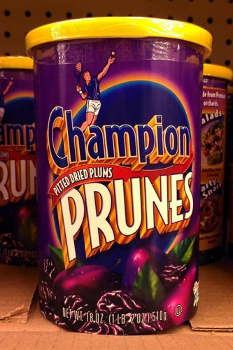 Work on your tennis game and eat enough of these Champion prunes and you’ll be a regular Rafael Nadal (or at the very least, regular).