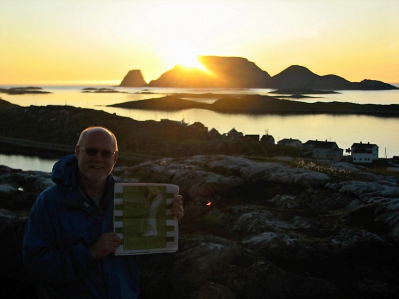 Ed Barnwell of Concord enjoying the sun on August 1st at midnight in the village of Gjesvaer, on the North Cape of arctic Norway!