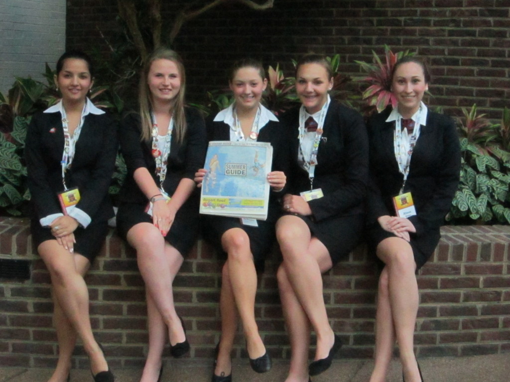 Concord High Schools, Concord Regional Technology Center, students attended the HOSA (Future Health Care Professionals)  36th Annual National Leadership Conference at the Gaylord Opryland Convention Center in Nashville, TN.  Students from left to right.  Sweta Basnet, Kate Dasey, Emily LaFond, Meaghan Littlejohns, Alison Quinn