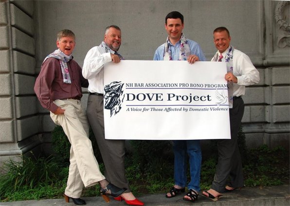 Check out the accessorizing skills of Dove Project Team members Dan Wise, director of communications, NHBA, Dennis Thivierge, Michael Mathaisel and James Shepard. (Dennis, Michael and James are all DOVE attorneys.)