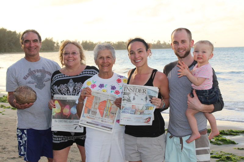 My family and I were lucky enough to spend the week of Christmas in Dorado, Puerto Rico.  From left to right: Lev Koltookain, Deb Koltookian, Dot Koltookian, Leah Lundquist, Keith Lundquist and Ella Lundquist.  4 generations of Concordians! 
