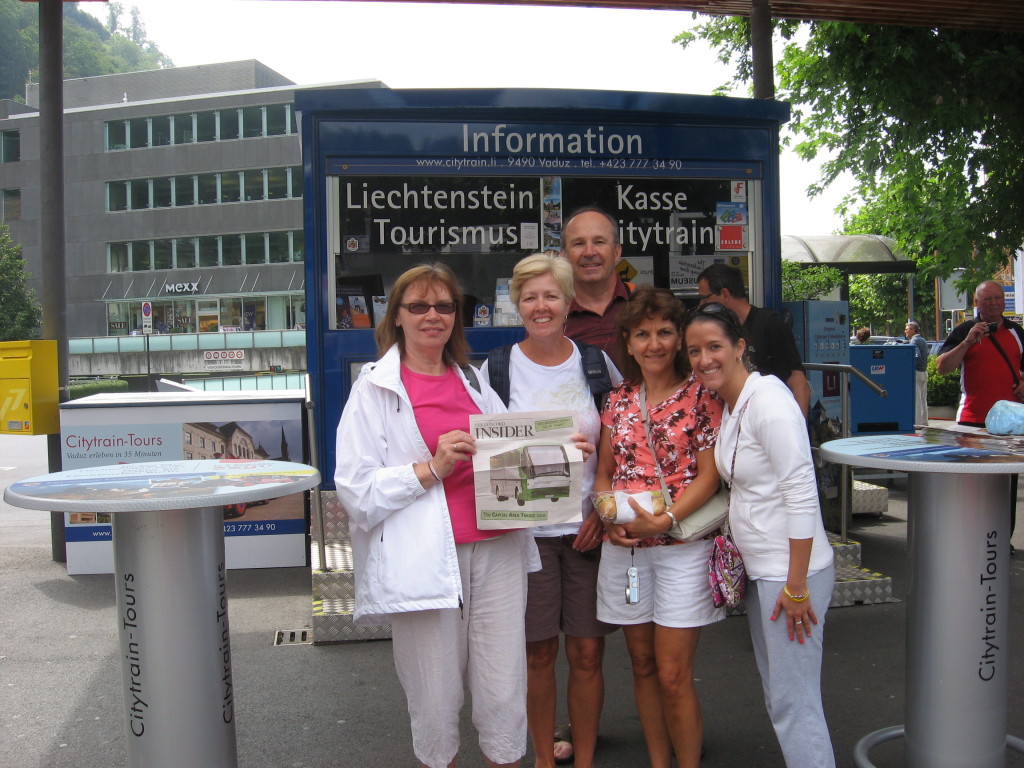 This picture was taken during a summer of 2011 trip to Central Europe. Taken in Liechtenstein, it includes (left to right) Betty Nitchie of Concord, Sue and Bruce Lantman of Webster, Susan Reed,  of Barnstead and Monica George of Mass. Deb Dickerson of Loudon took the picture.