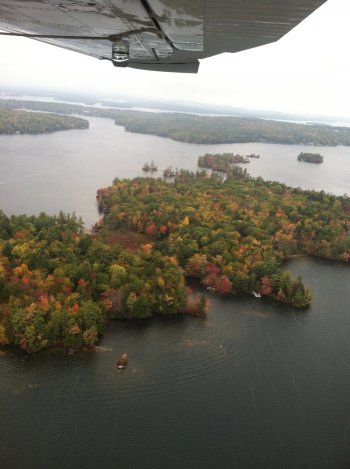 Alana Kimball and family hopped in a seaplane for some sweet aerial views of foliage over Lake Winnipesaukee.