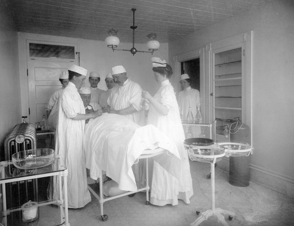Early surgery at Concord’s Memorial Hospital used neither gloves nor masks.