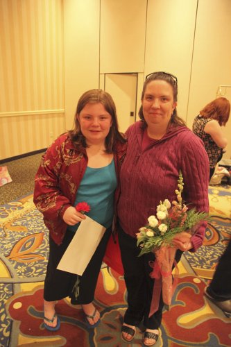 Sarah Jache and her mother Heather after the awards.