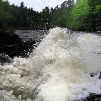 The Contoocook River churns and roils.