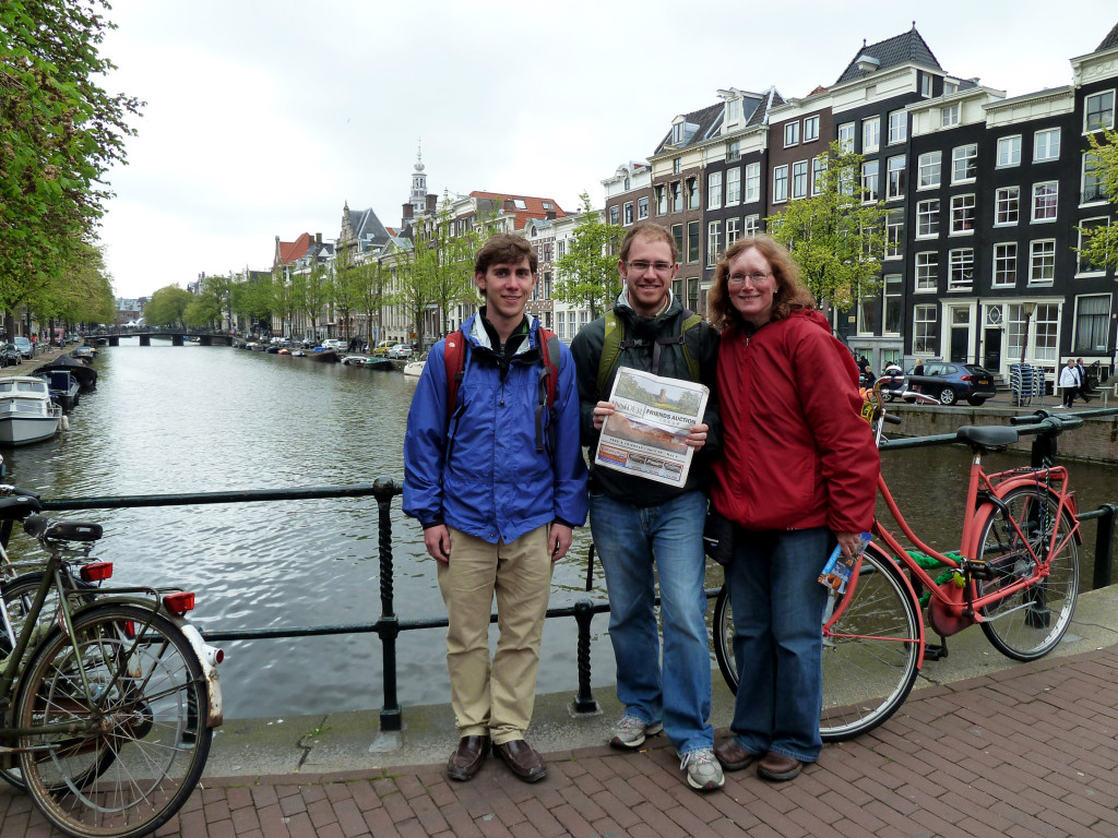 From left: Brian, Jason and Debbie Varnell in Amsterdam, Netherlands with a copy of the Insider. Debbie and Jason were visiting Brian, who is studying abroad (wink) this semester.