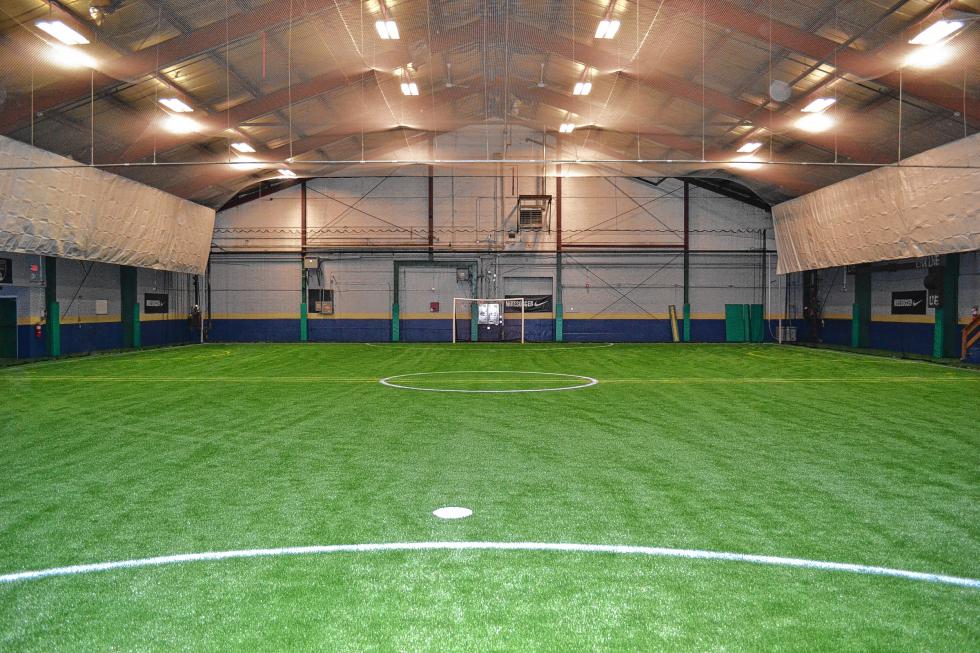 If you were playing goalie in the new Seacoast United Concord Indoor Sports Facility, this is what the field would look like. (TIM GOODWIN / Insider staff) - 
