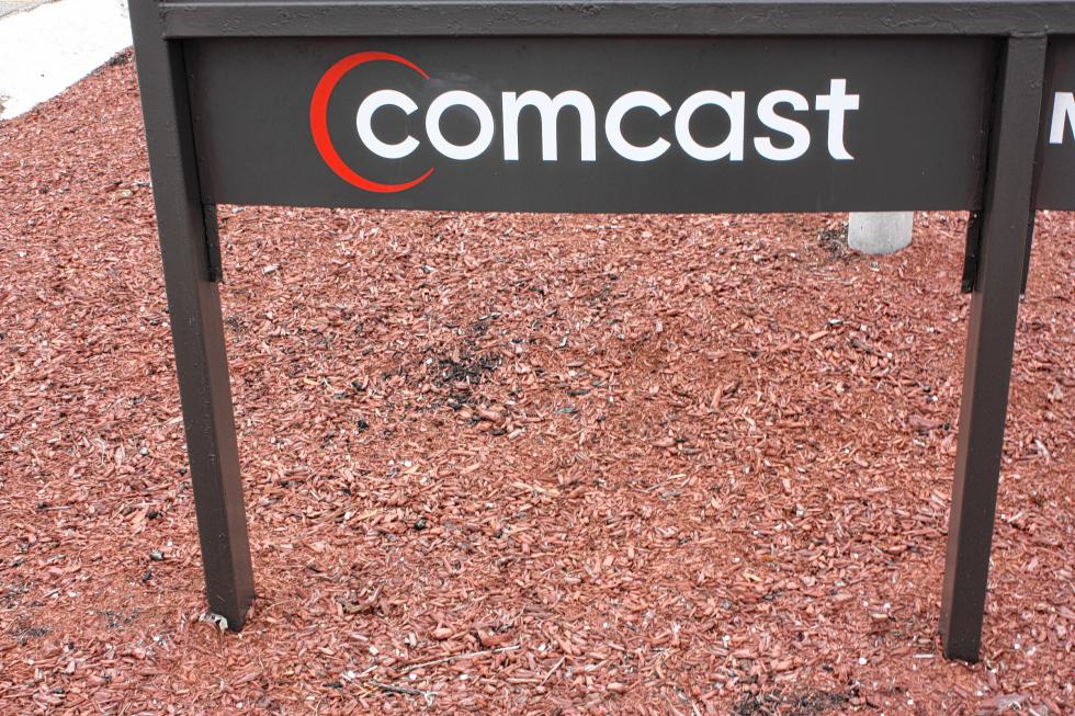 One of the final resting places of the Christmas tree-turned mulch. This is the Comcast office in Concord. We got in there before the snow buried the nice product. Take that, Mother Nature! (JON BODELL / Insider staff) -