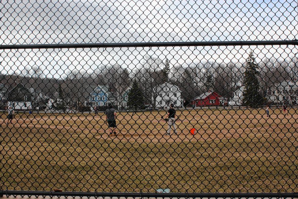 Baseball and softball players were getting some work in at White Park.  (JON BODELL / Insider staff) -