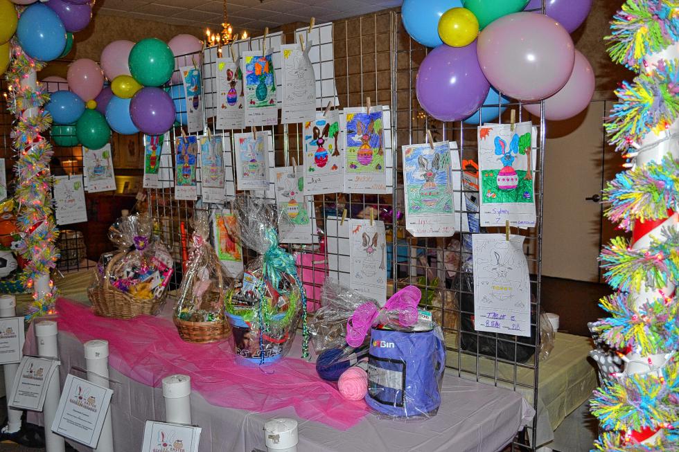 As you can see, the place was an Easter paradise, complete with baskets, coloring contest entries, balloons and lots of Eastery stuff. (TIM GOODWIN / Insider staff) -