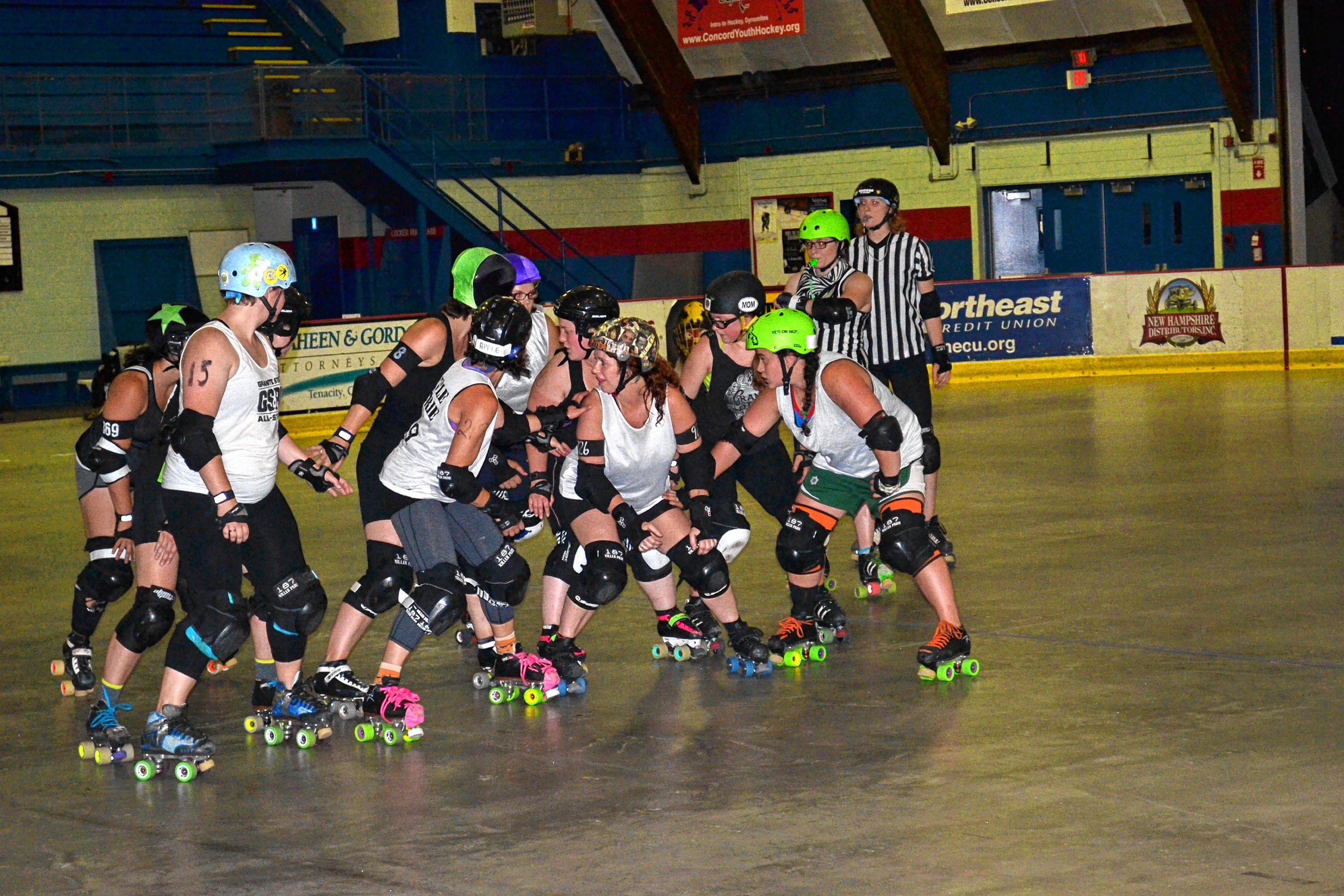 Tim Goodwin / Insider staffThere’s a lot of crashing and falling when the Demolition Dames and Fighting Finches square off, like what will happen when they roll around the Everett Arena track Saturday.