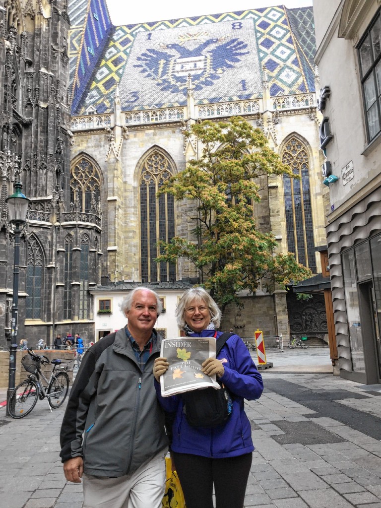 Scott and Cindy Rainie recently went to Vienna, Austria, and they just couldn’t make the trip without bringing a copy of their beloved “Insider.” Here they are at St. Stephen’s Cathedral. Thanks for bringing us with you!