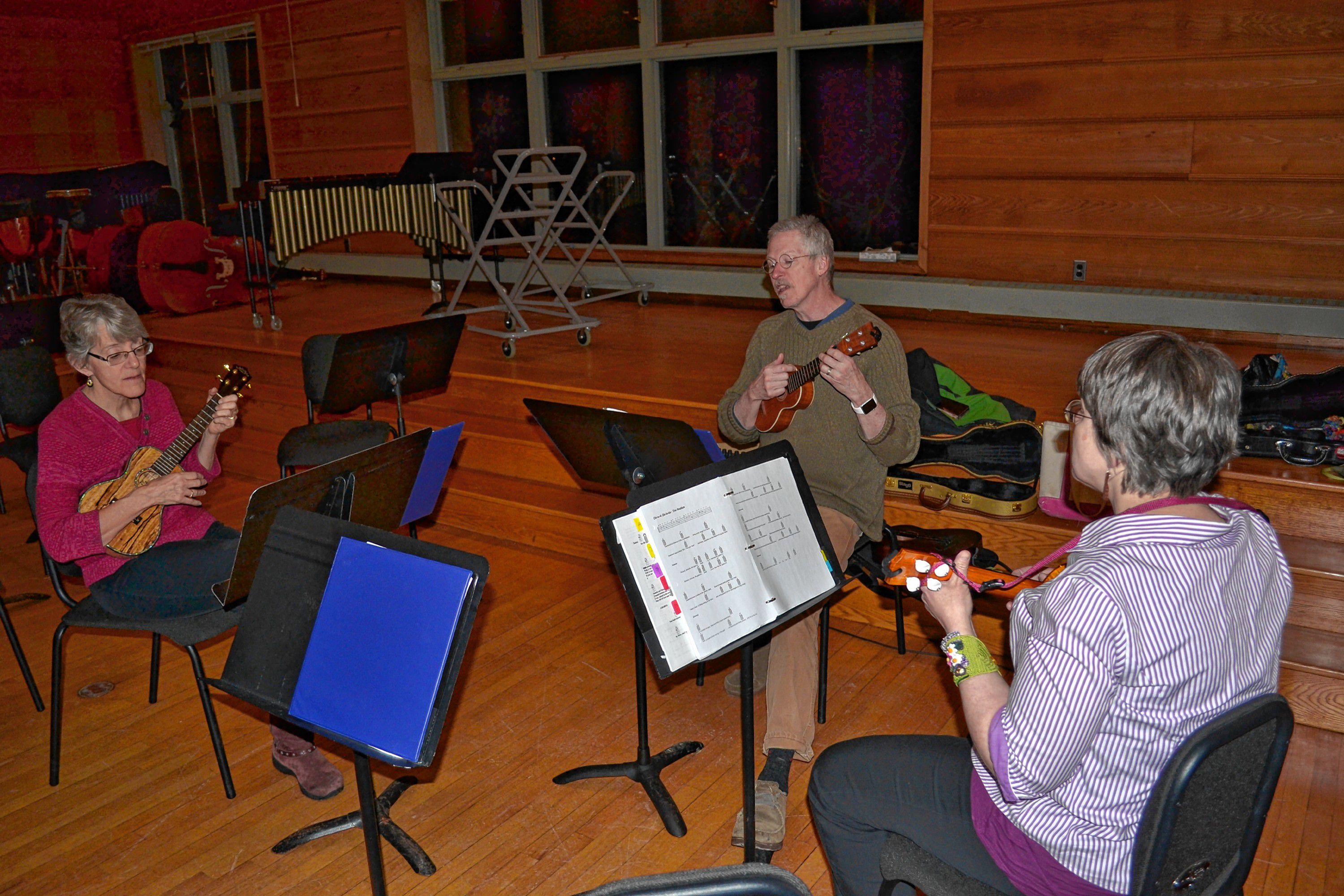 The Concord Ukes hold a jam session at St. Paul's School every other Friday and it's a strumming good time.