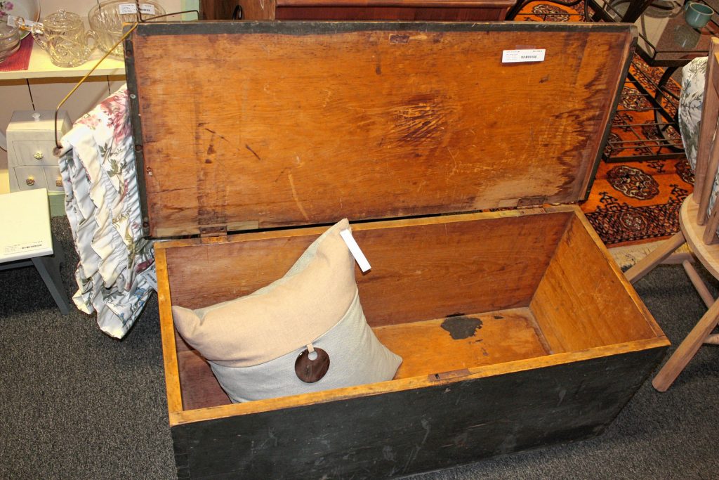 This antique storage chest from Hilltop Consignment Gallery is from the 19th century, and it looks like it's still serving its purpose today. JON BODELL / Insider staff