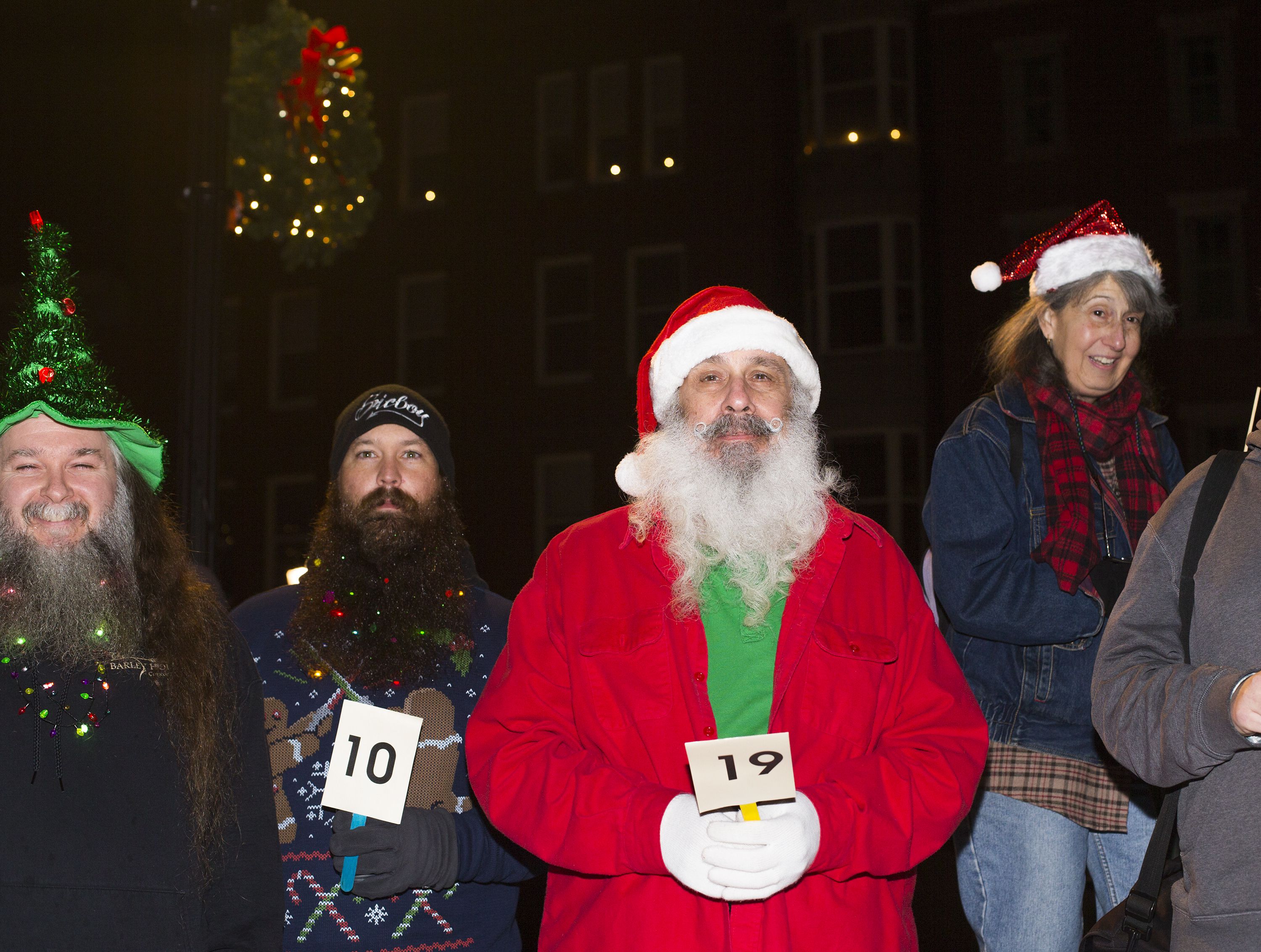 Andy Moisis entered the beard contest Friday night at Midnight Merriment in downtown Concord. GEOFF FORESTER