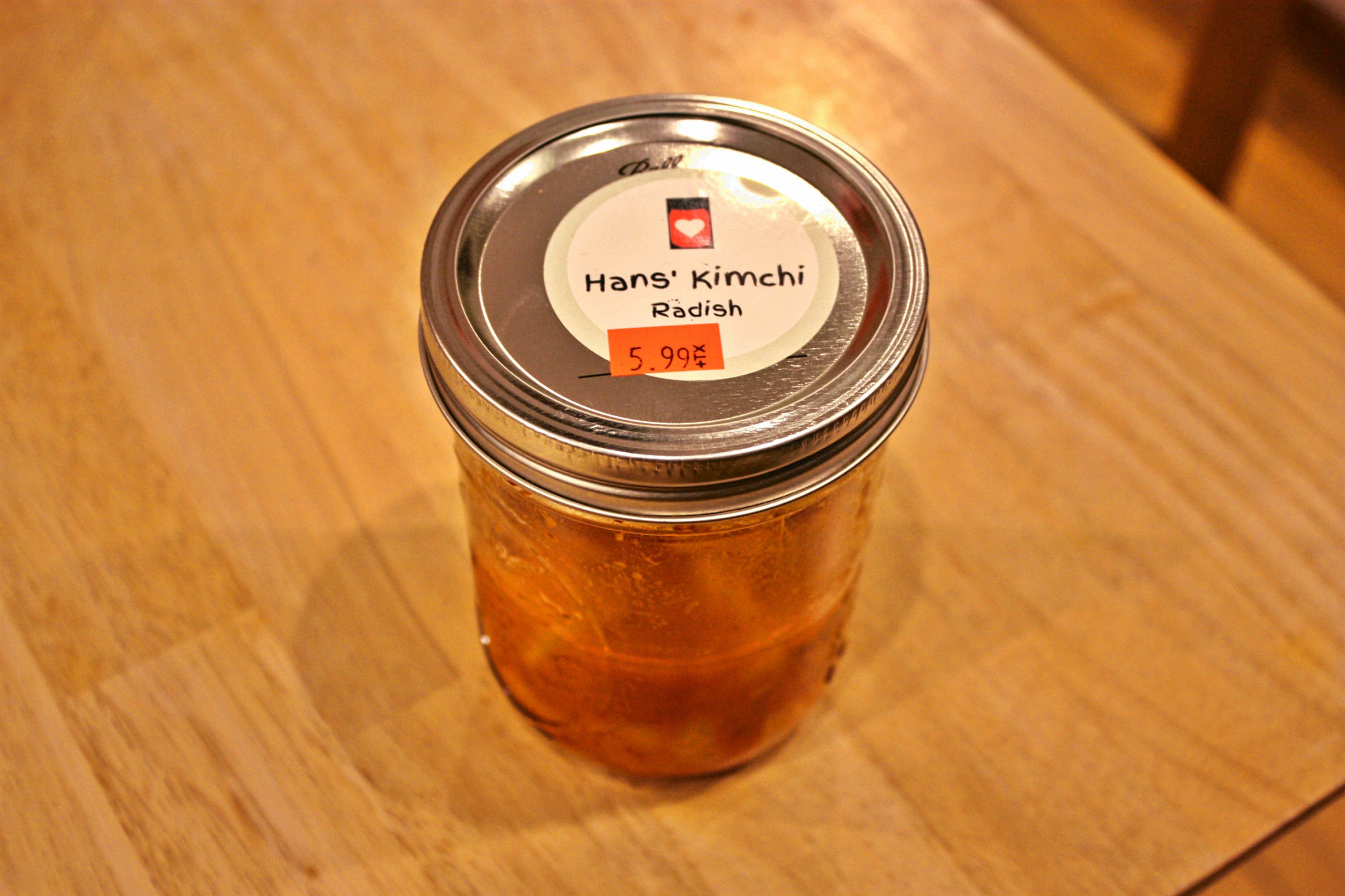 A jar of Hans' Kimchi, made by hand at Go Food Basket on Washington Street. JON BODELL / Insider staff