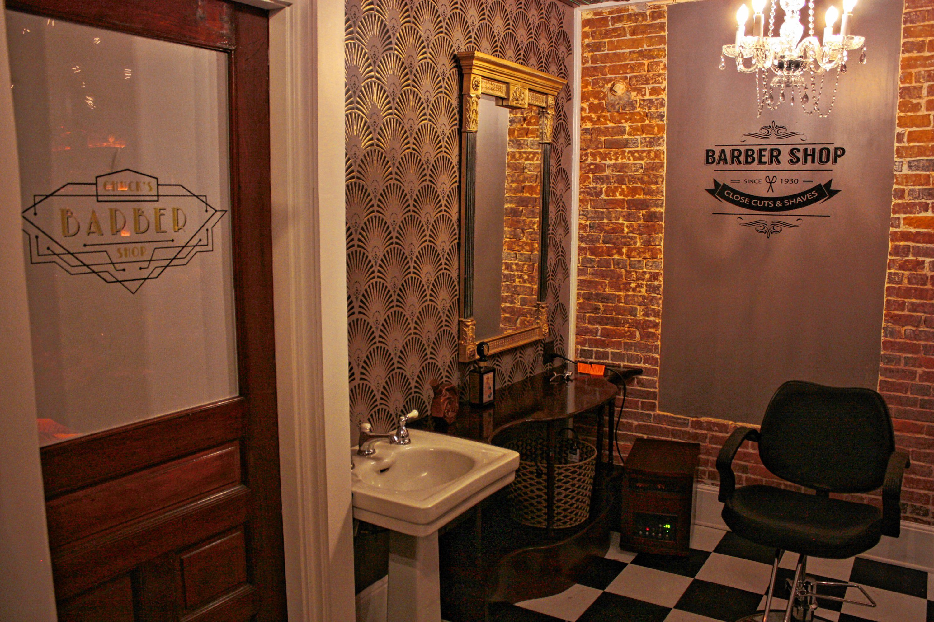 The front of Chuck's Barbershop is exactly that -- a front. Though this little barbershop area will, in fact, be used for cutting hair, the real fun takes place behind these walls. JON BODELL / Insider staff