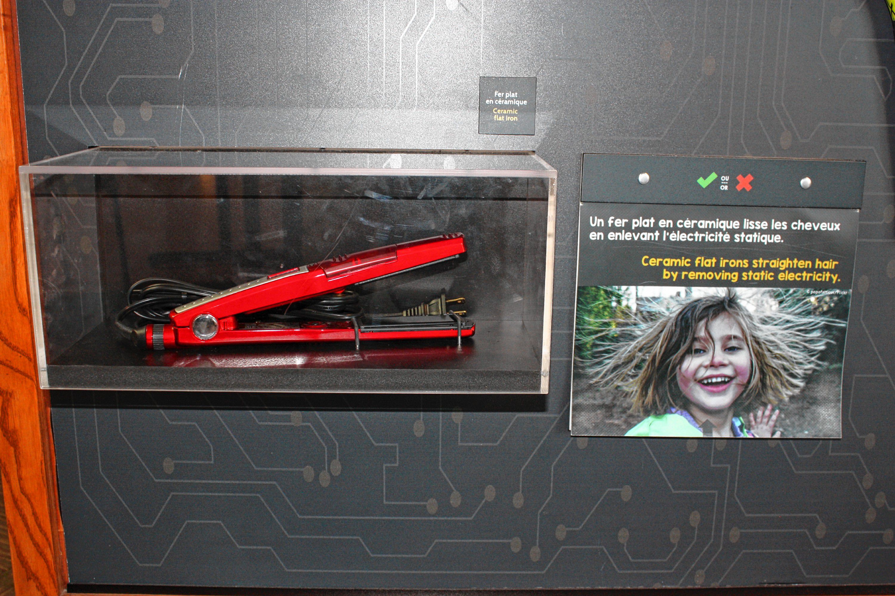 We found this item explaining how a hair straightener works at a place in Concord that's popular with school kids and science buffs of all ages. JON BODELL / Insider staff