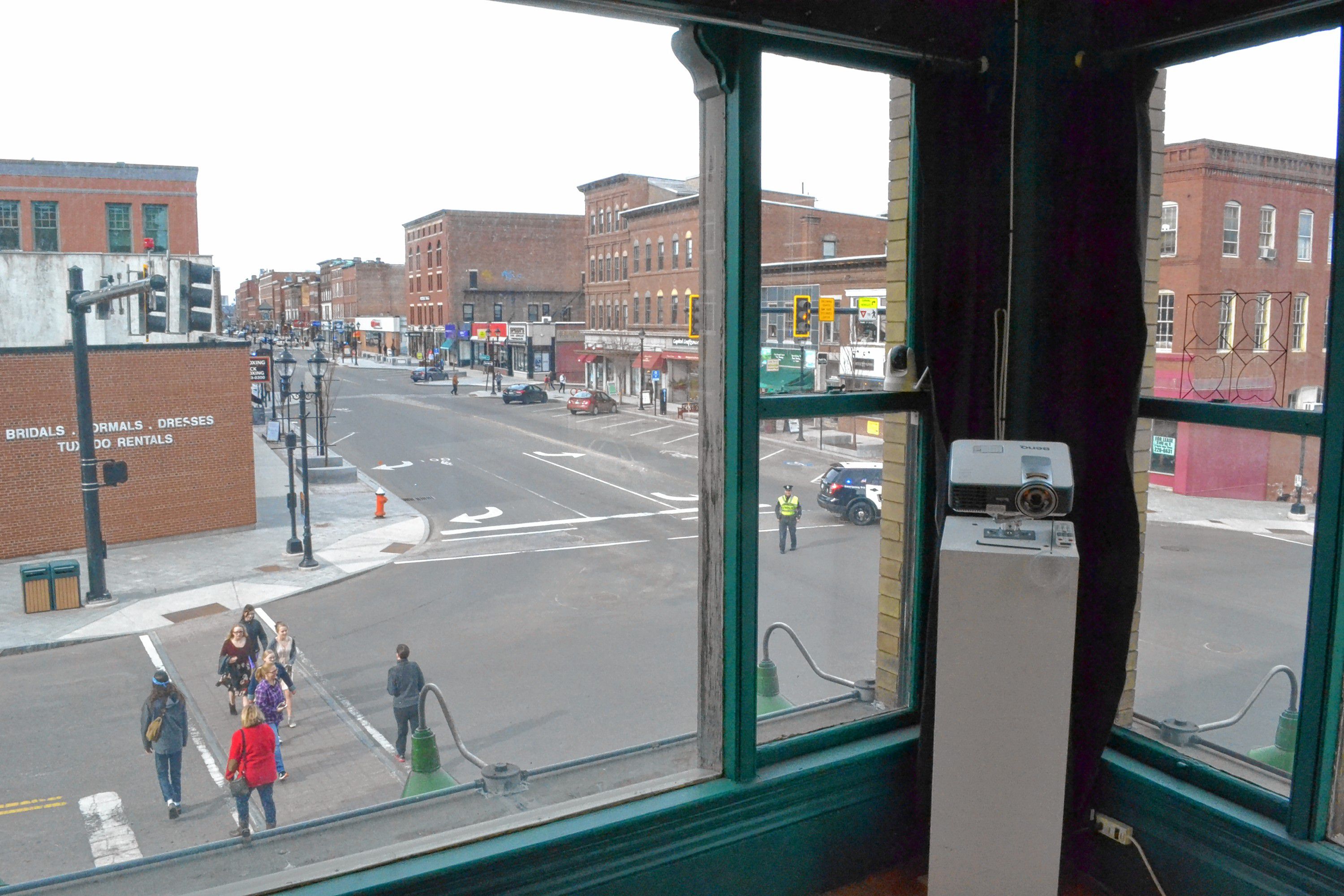 This is what the Eye sees every night from its perch above Main Street in Tom Devaney's studio. TIM GOODWIN / Insider staff