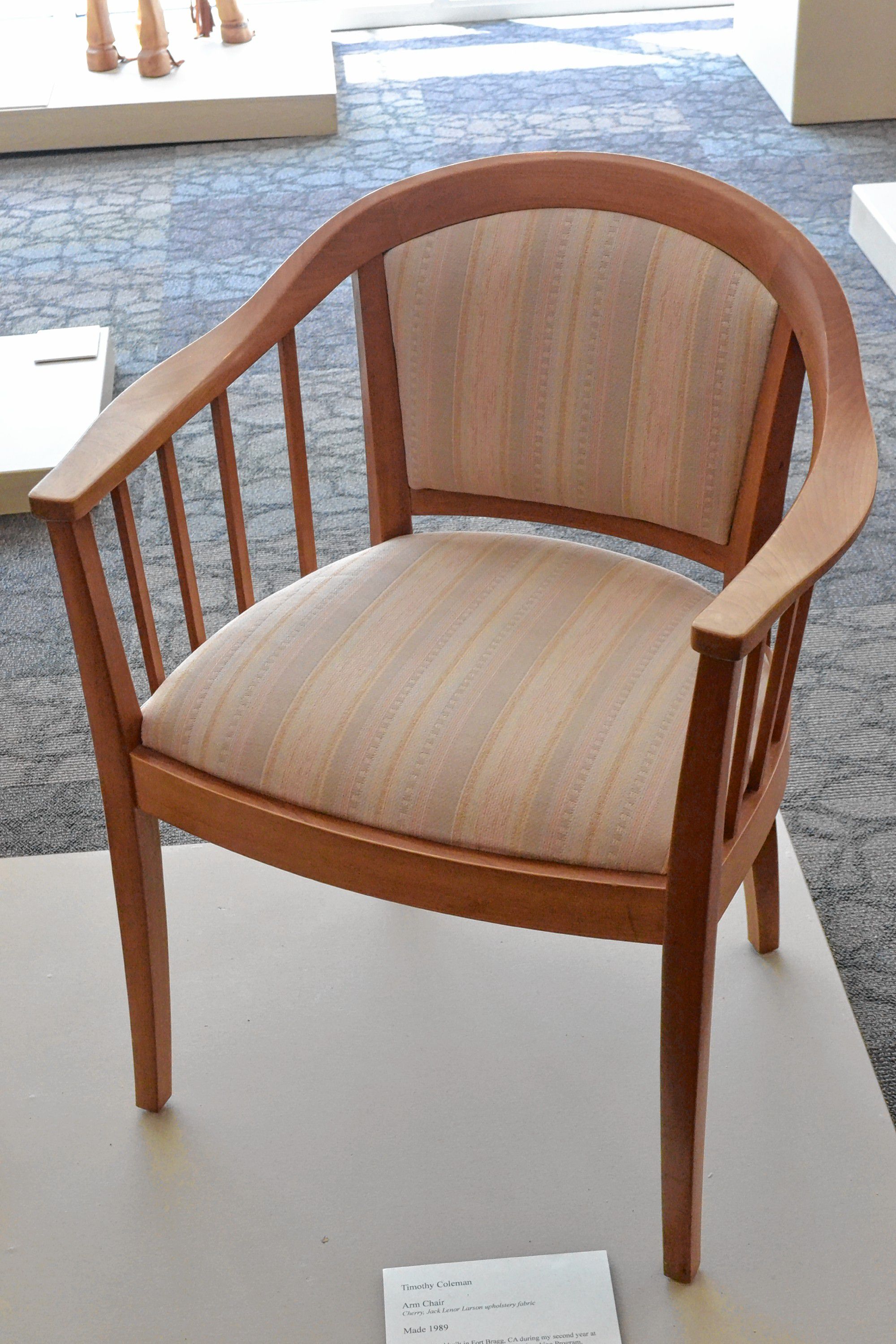 Arm Chair, Timothy Coleman (1989), New Hampshire Furniture Masters Association,  Looking Back: Vintage Works, Greater Concord Chamber of Commerce. TIM GOODWIN / Insider staff