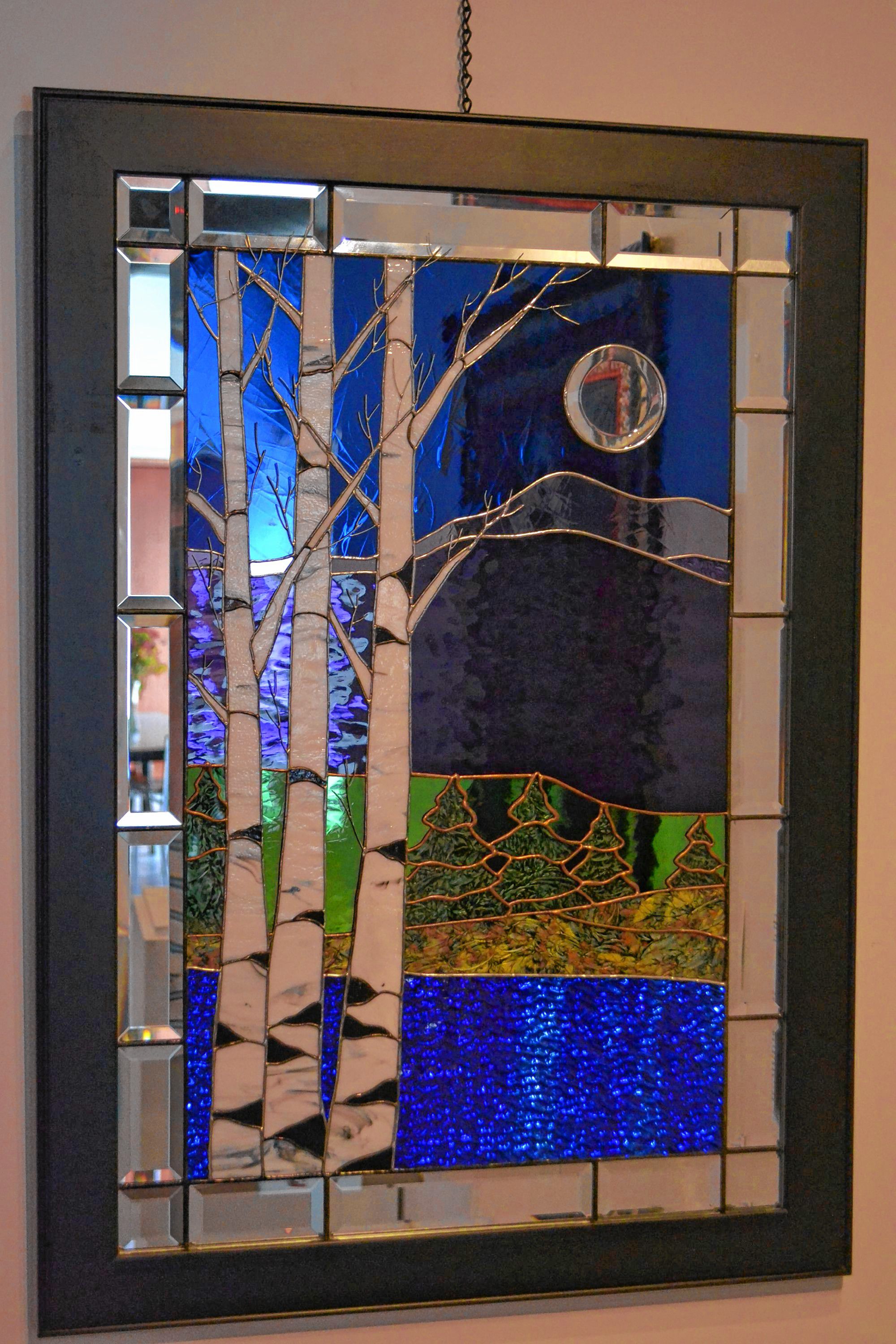 Framed Stained Glass, Rosemarie Ferry, League of N.H. Craftsmen, Celebrating 85 Years: The Stevens Collection. TIM GOODWIN / Insider staff