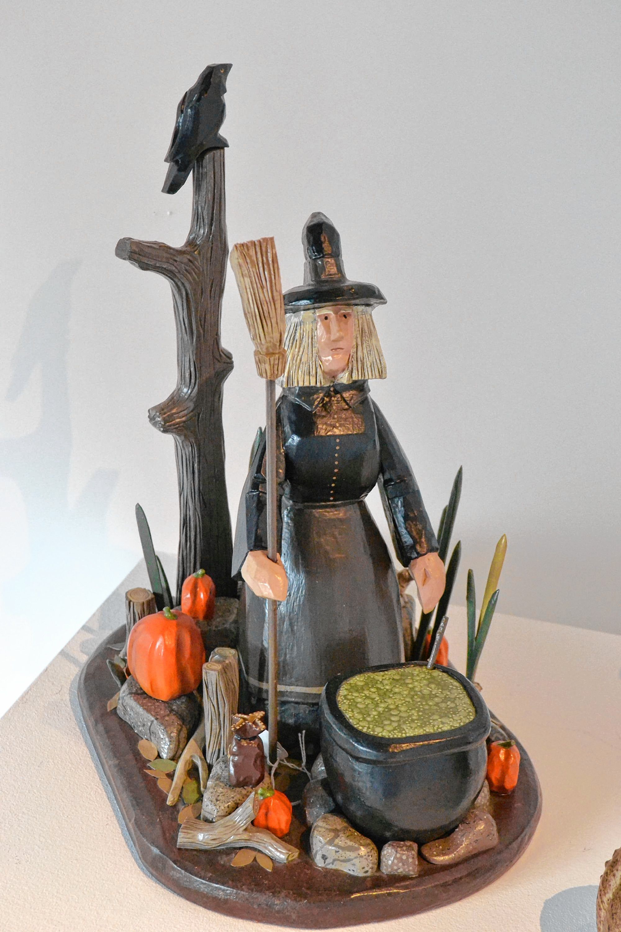 Halloween Witch Painted Wood Carving, Shirley Mensch, League of N.H. Craftsmen, Celebrating 85 Years: The Stevens Collection. TIM GOODWIN / Insider staff