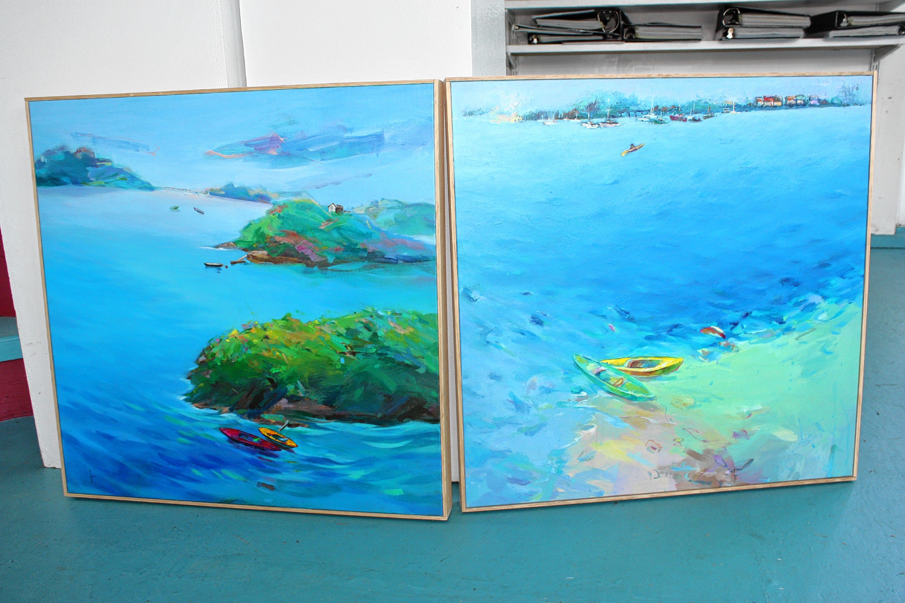 These two pieces by Soo Rye Yoo, "Blue Song - Island" (left) and "Blue Song - Harbor," will be on display at Mill Brook Gallery as part of its Fall Art Exhibit starting Sept. 6. The opening reception for the exhibit will be Sept. 14 from 5 to 7 p.m. JON BODELL / Insider staff