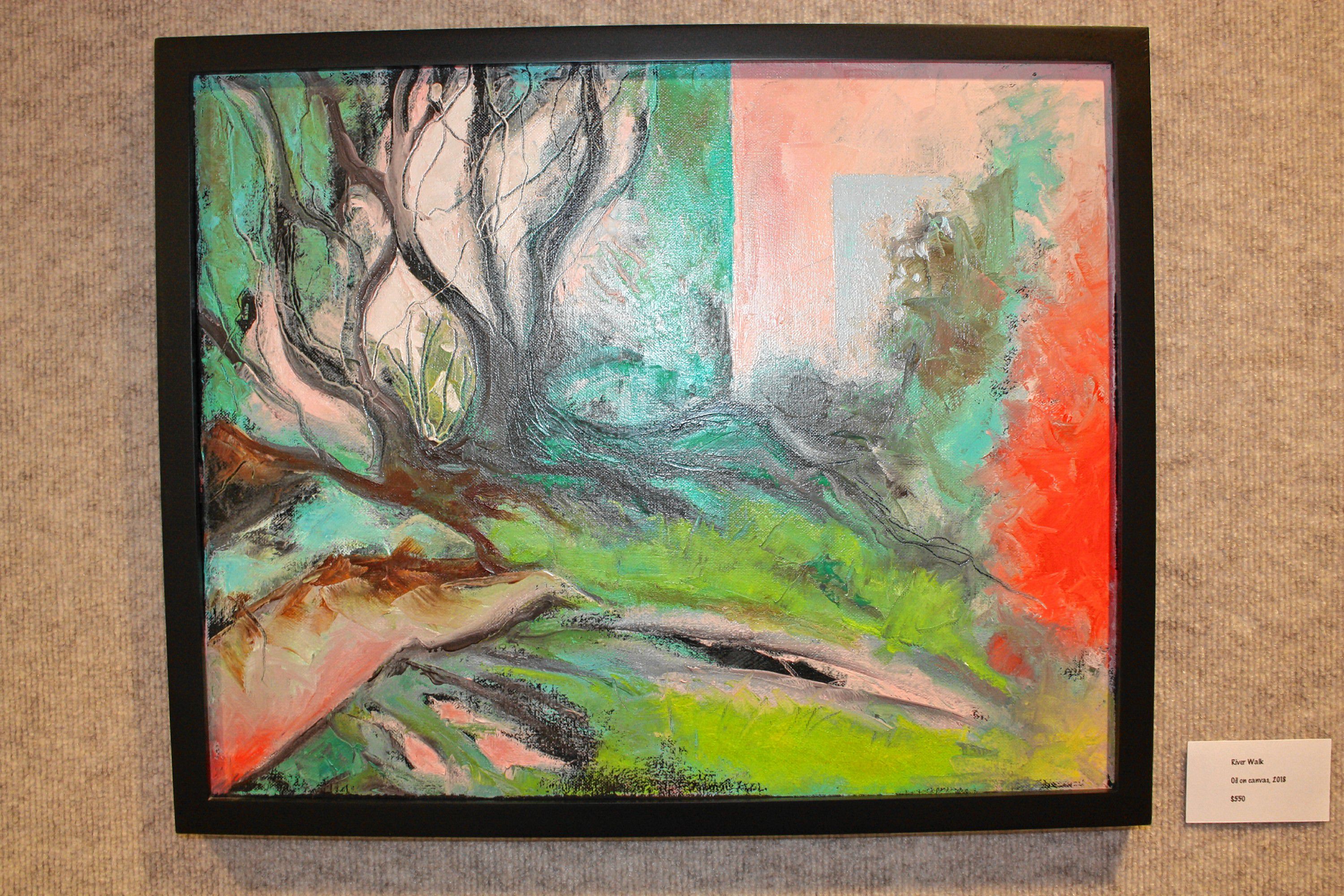 River Walk by Linda Graham is on display at the NHTI library until Thursday. JON BODELL / Insider staff