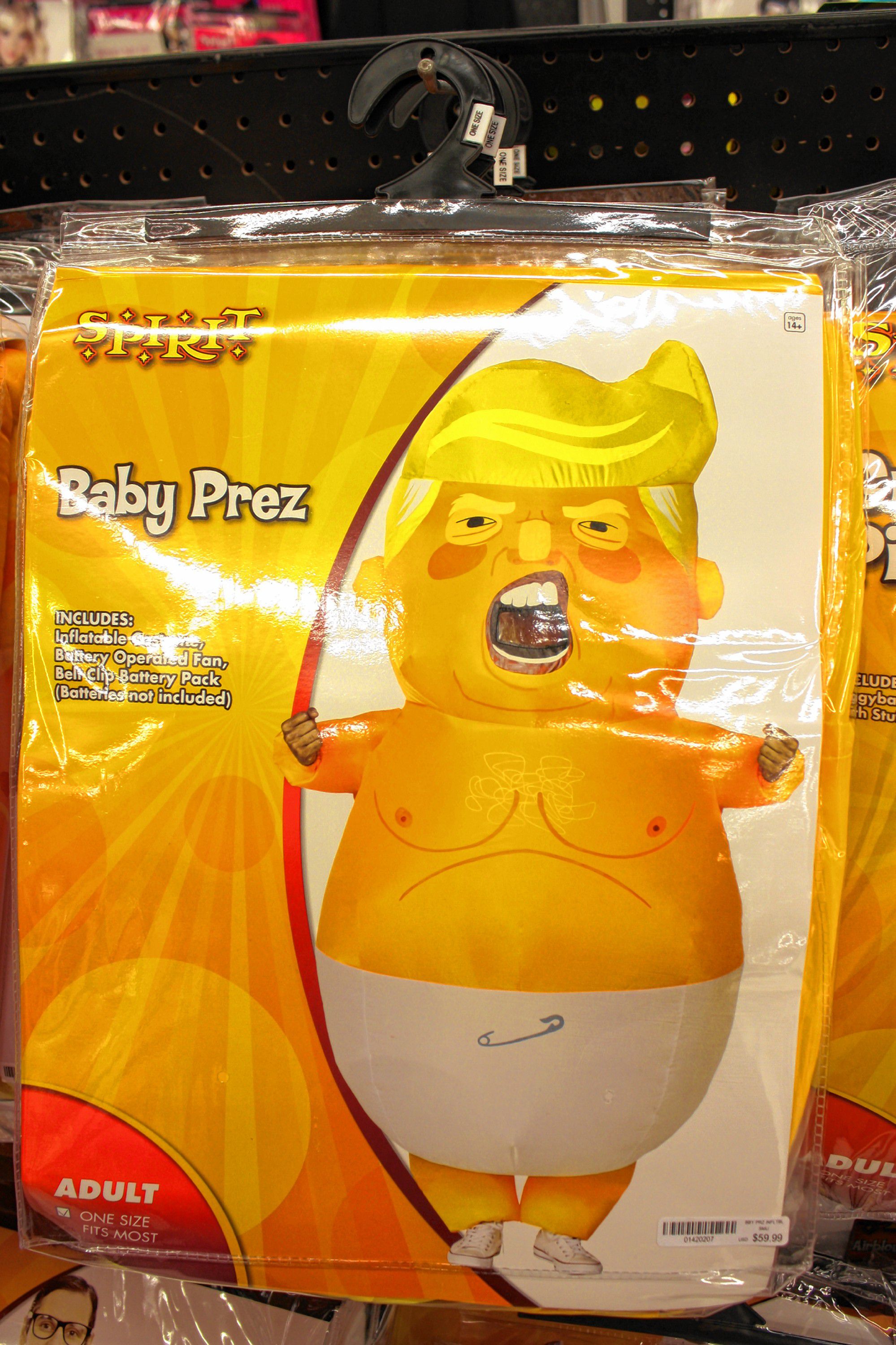 It wouldn't be Halloween without the obligatory gag presidential costume, such as this inflatable "Baby Prez" getup that resembles our sitting commander in chief.  JON BODELL / Insider staff