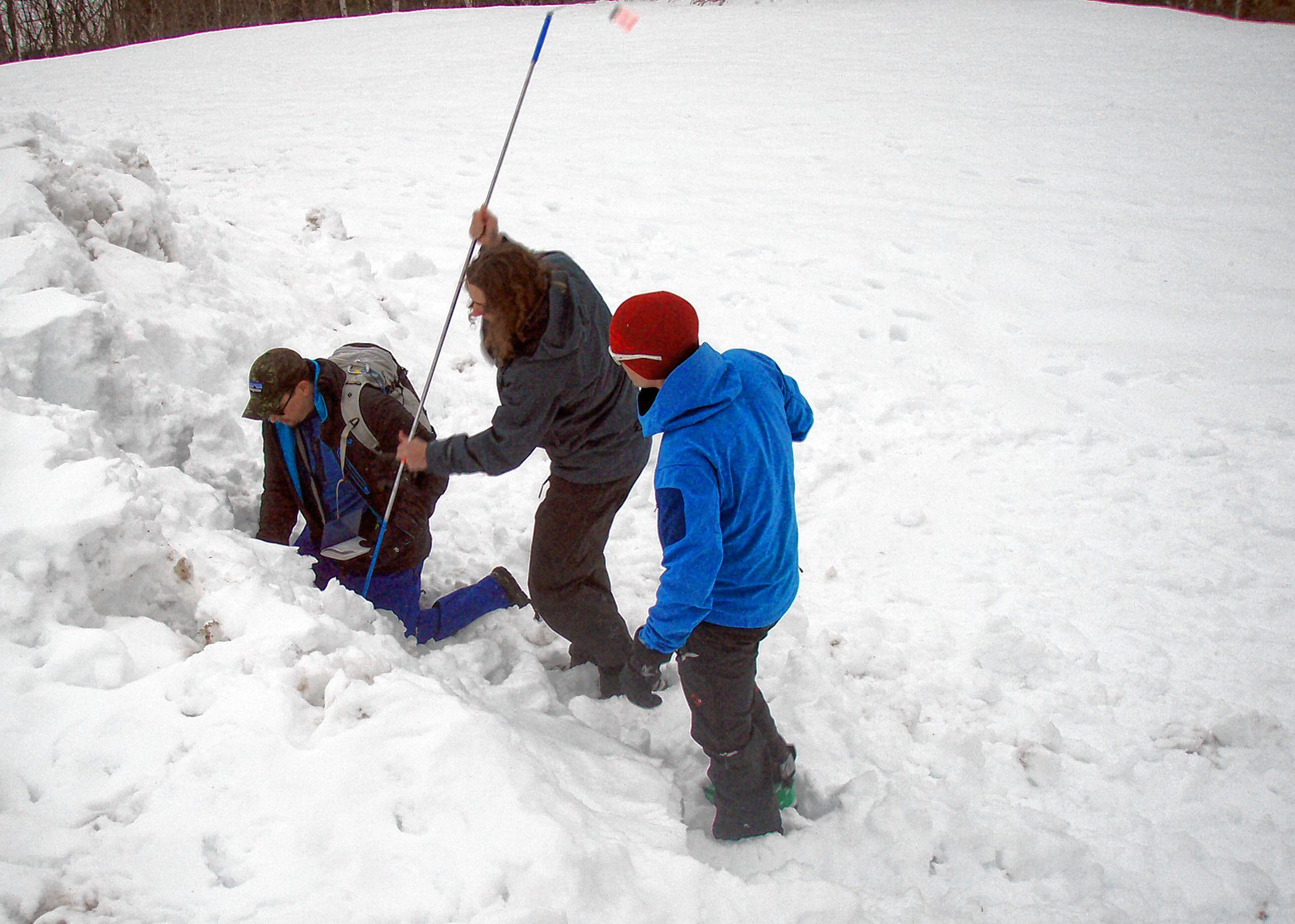 Do you know where avalanches happen, how to avoid them, and what to do it someone gets buried? If not, build your avalanche awareness by taking a course. It's fun! (Tim Jones/EasternSlopes.com photo) 