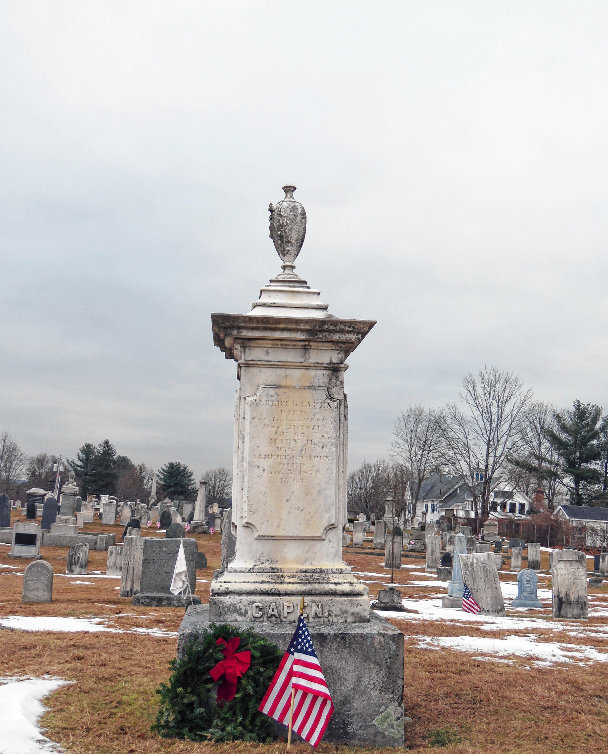 Wreaths meant to honor veterans at the Old North Cemetery in Concord are shown on the morning of Friday, Dec. 14, 2018. Caitlin Andrews