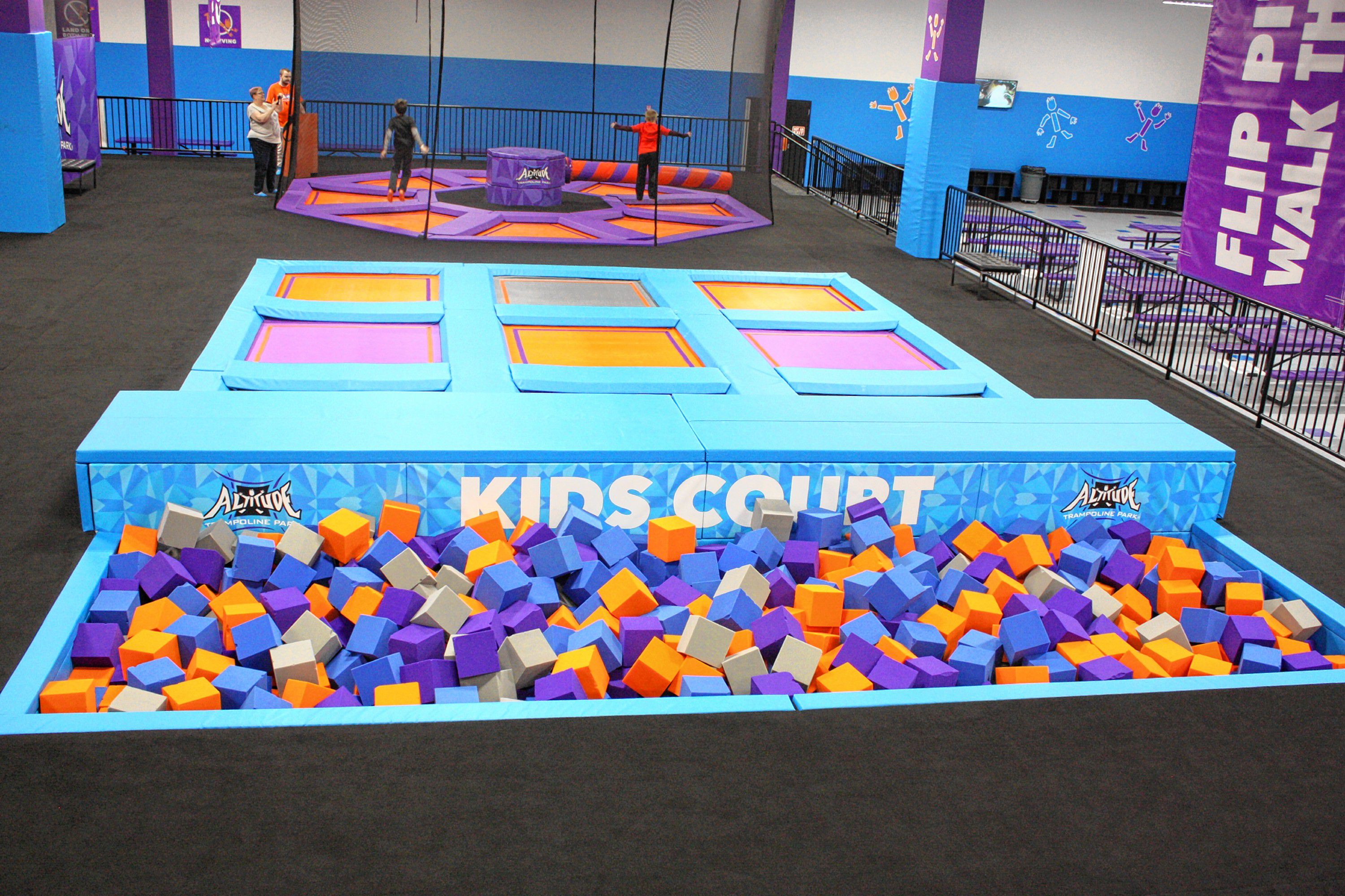 Altitude Trampoline Park At Steeplegate Mall Has All The Attractions You D Expect At A Trampoline Park Mainly Trampolines There Are Also Foam Pits A Rock Wall A Dodgeball Court Basketball Hoops