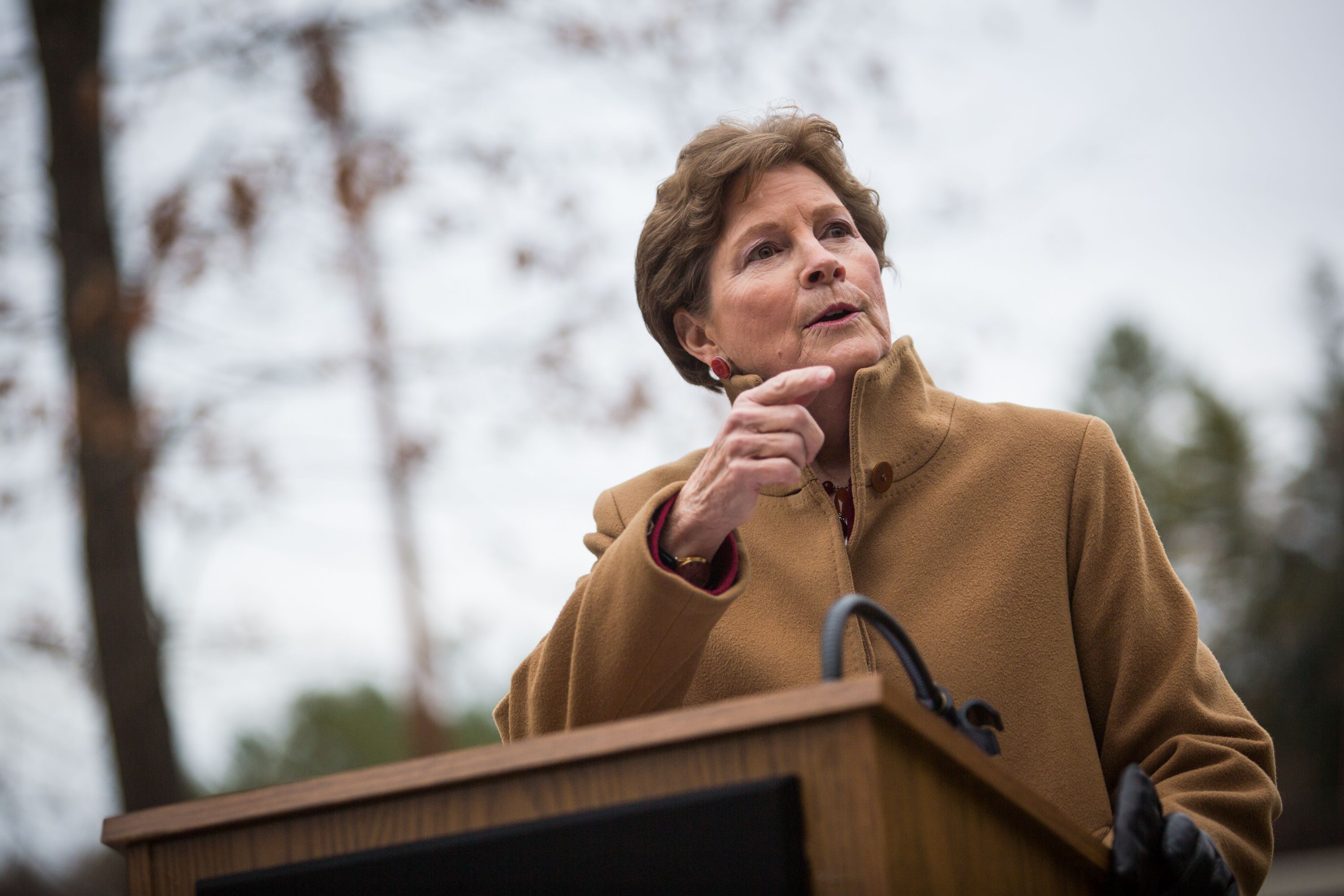 U.S. Sen. Jeanne Shaheen speaks during a ribbon cutting ceremony for the new Sewalls Falls Bridge in Concord on Tuesday, Nov. 15, 2016. (ELIZABETH FRANTZ / Monitor staff) Elizabeth Frantz