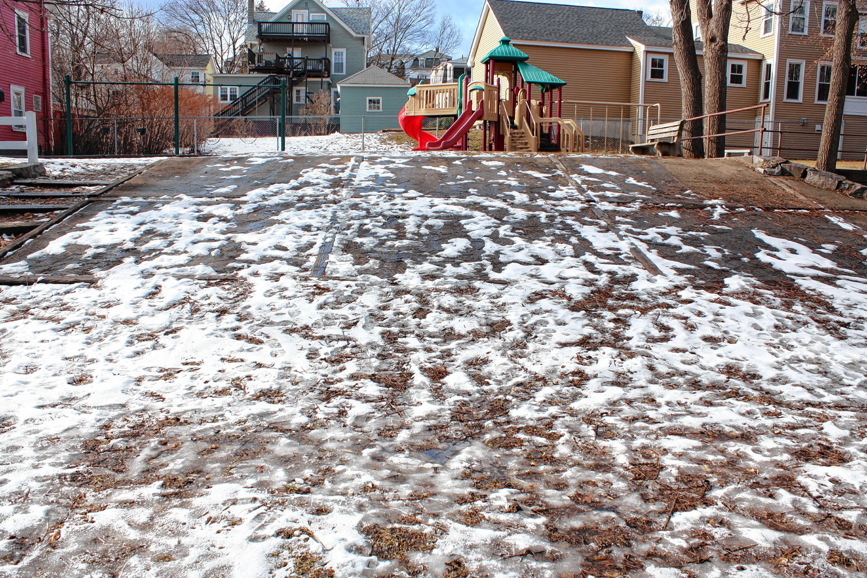 This may be the only park in the city that features a pretty steep, uneven concrete ramp leading up to the play structure. It's an interesting design for a kids' park -- that's all we say about it. JON BODELL / Insider staff