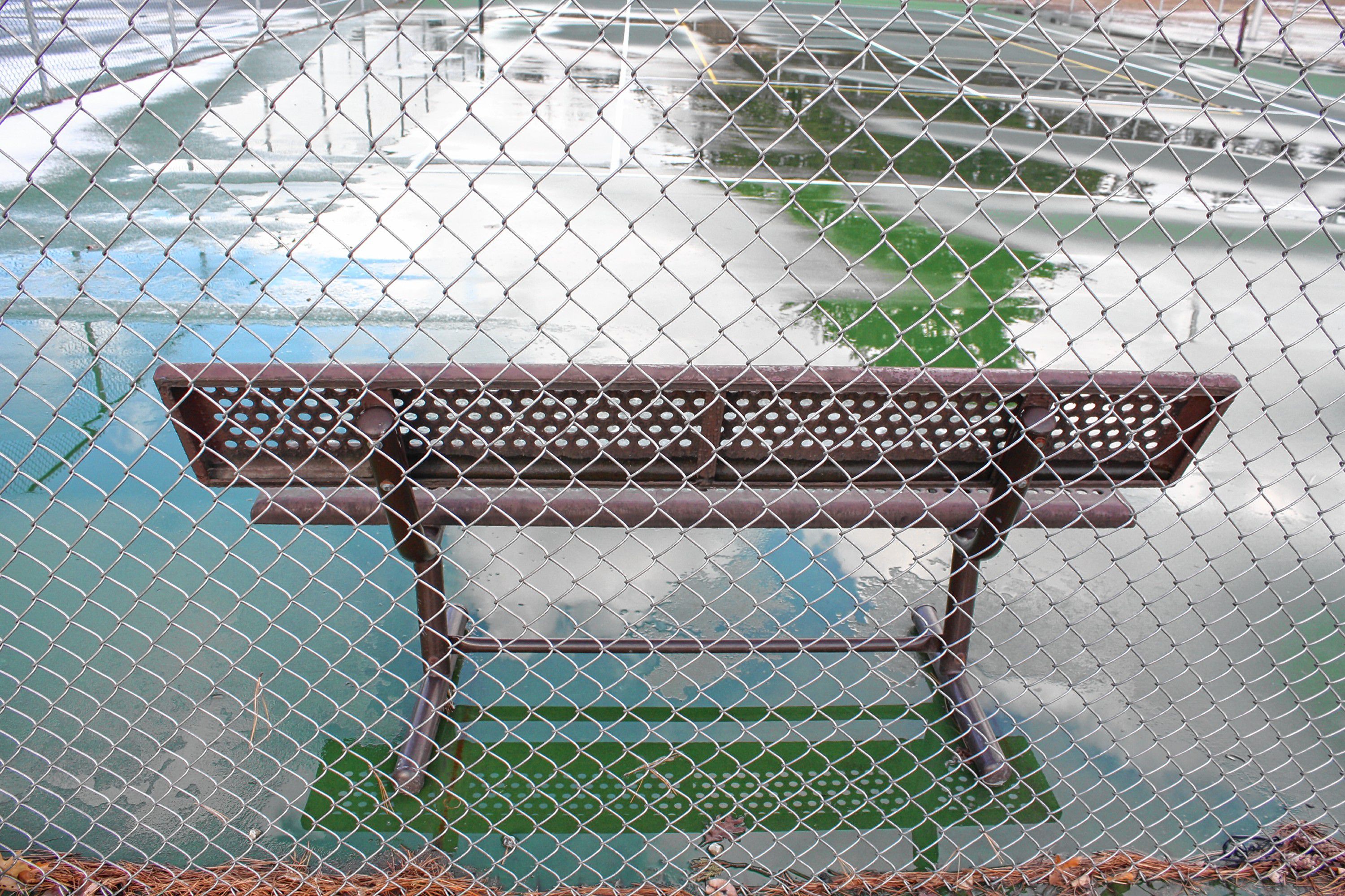 This good-sized park offers a bench for spectators to watch some tennis. Unfortunately, the tennis court and the adjacent basketball court are chained and locked up for the winter.  JON BODELL / Insider staff