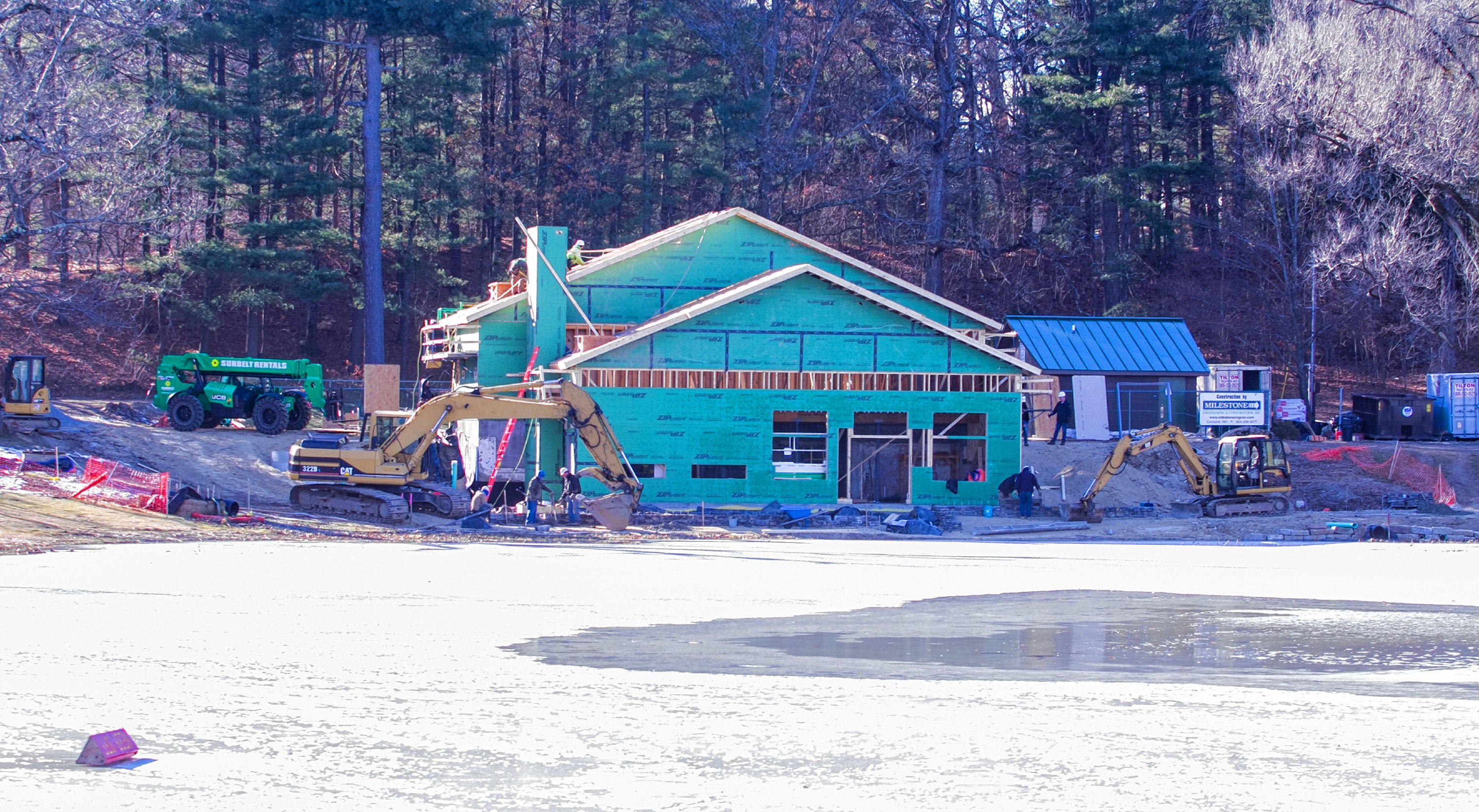 The new White Park skate house is making progress as the roof is being put up and walls are up at the site of the old skate house. GEOFF FORESTER