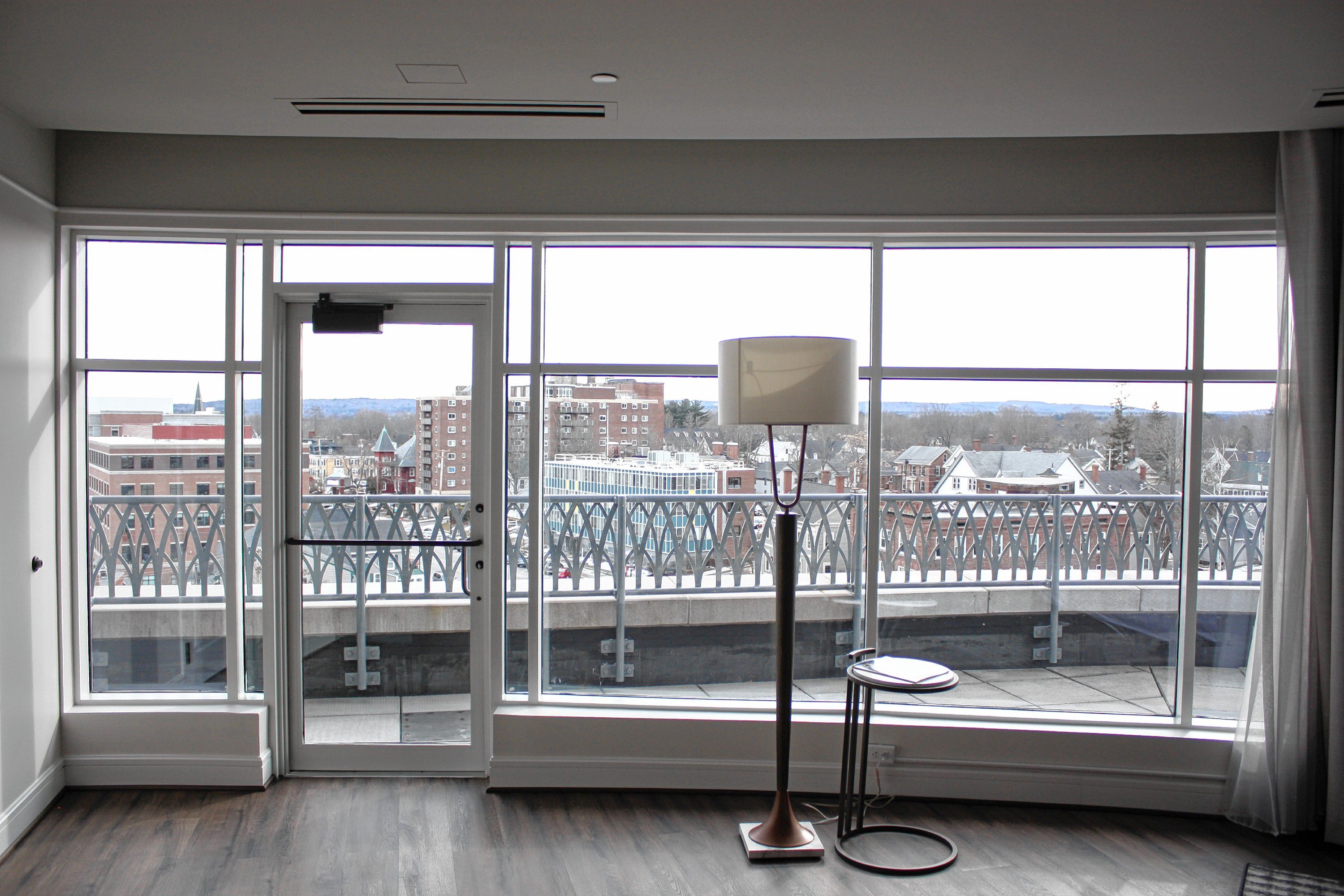 The signature feature of The Hotel Concord is its stunning views of downtown Concord. Most rooms have huge windows providing unrivaled views of the city, and several even have balconies that will be open this spring. JON BODELL / Insider staff