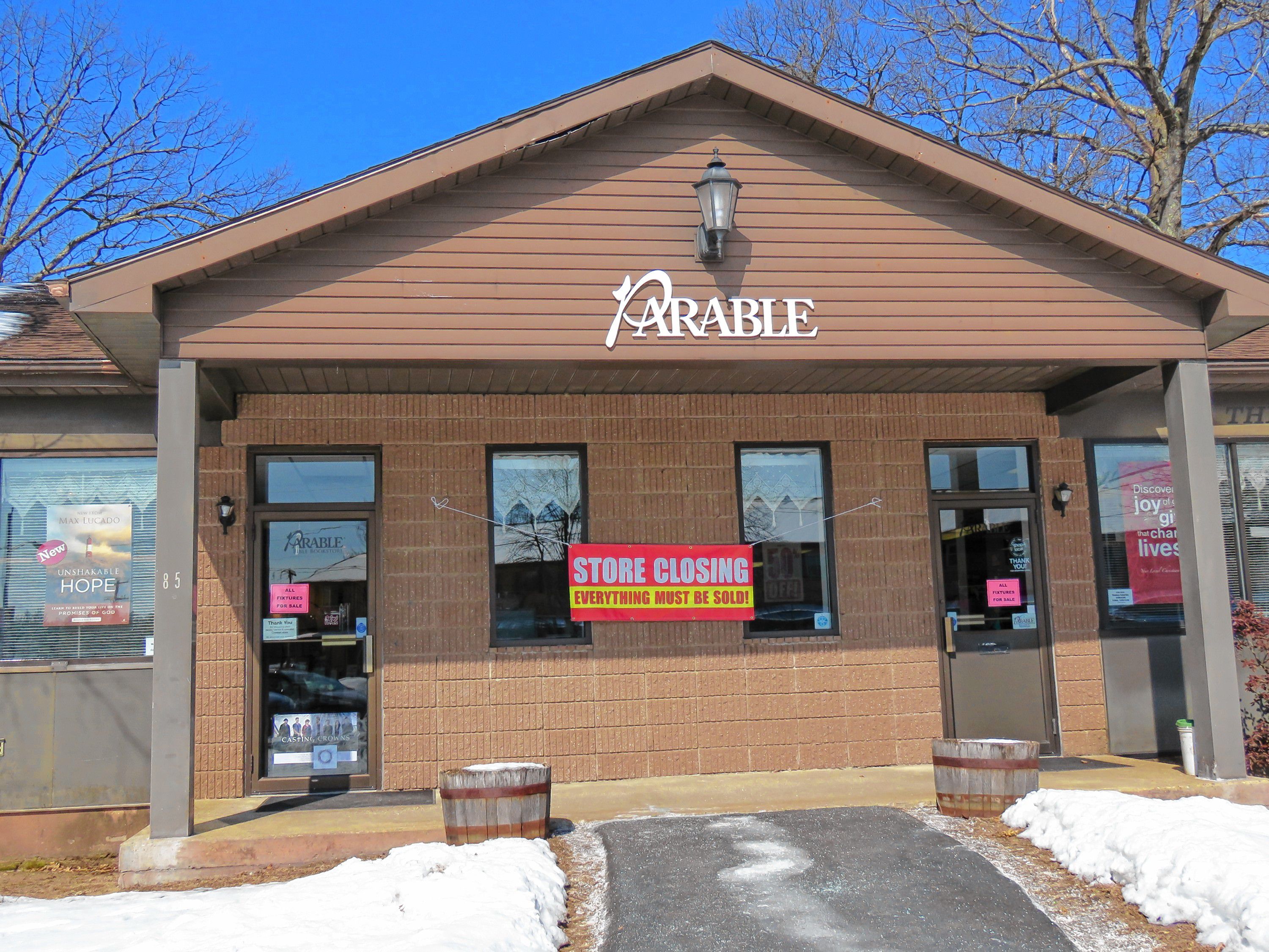 The Parable Bible Bookstore in Concord will be closing at the end of March due to lackluster sales caused by competition from the Internet, according to its owners. Caitlin Andrews