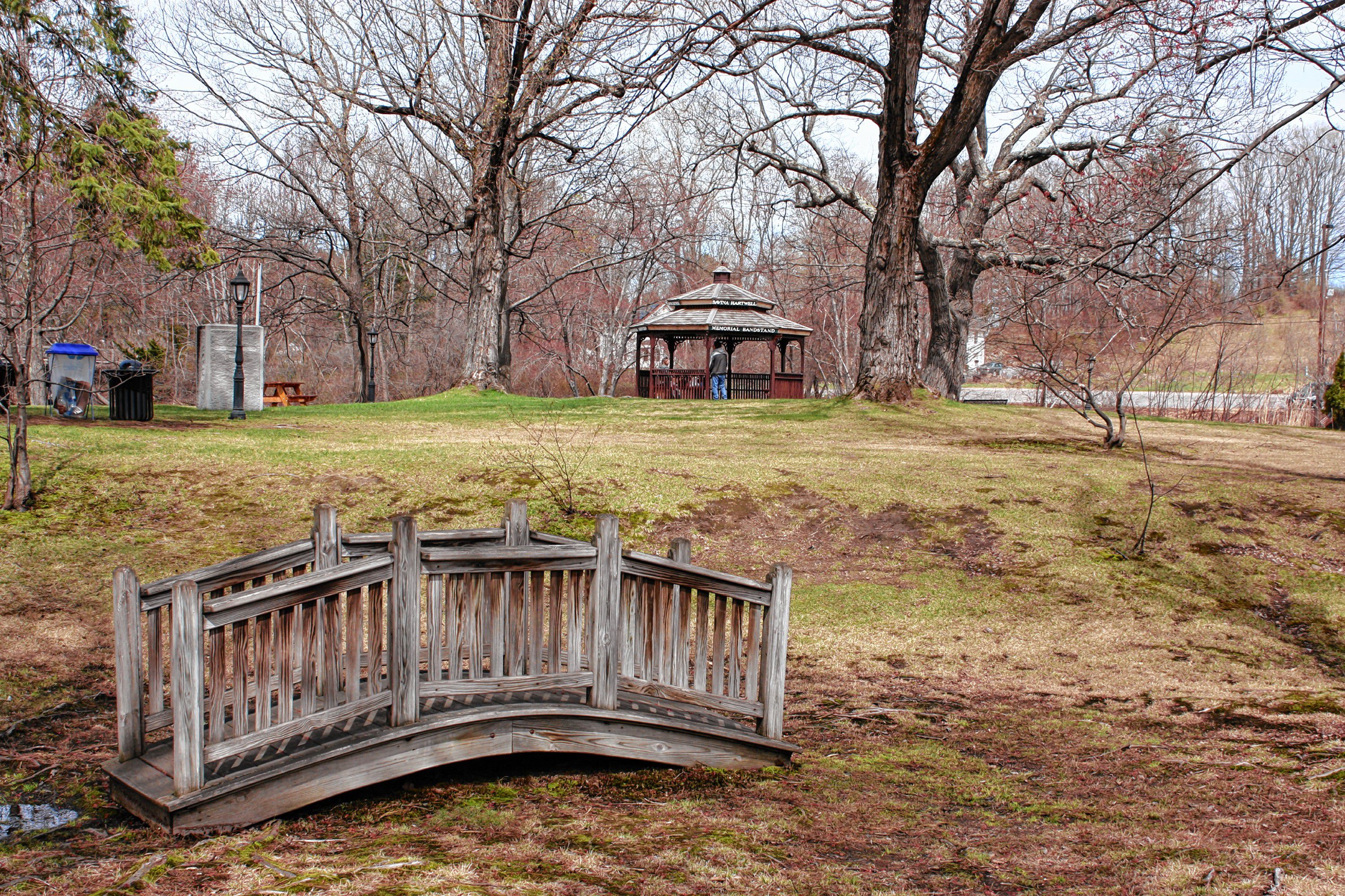 The Tilton Island Park, in the Winnipesaukee River, is one of Tilton's quaint, peaceful landmarks. The bridge that leads from the street to the island is on the National Register of Historic Places.  JON BODELL / Insider staff