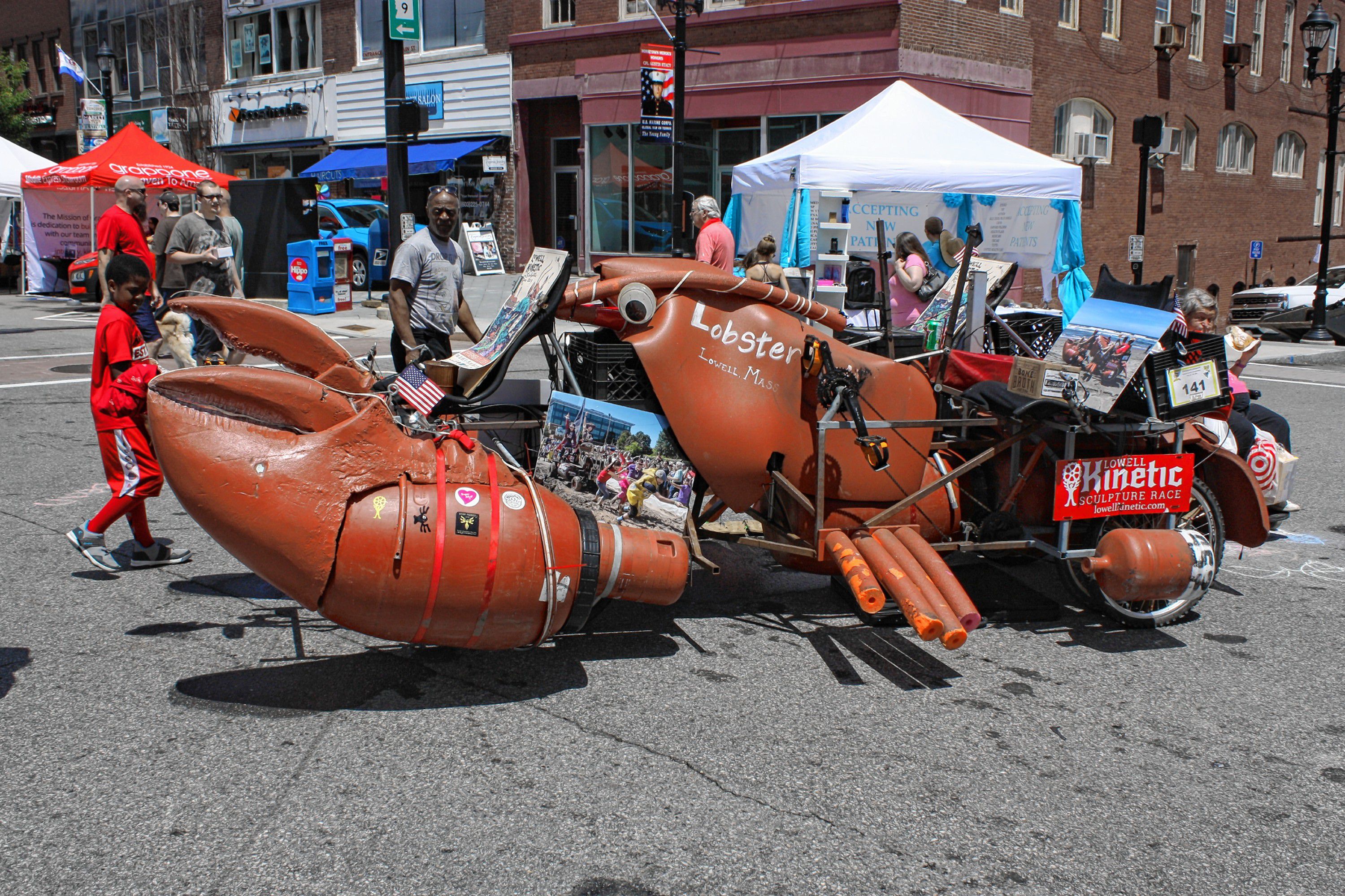 This lobster-shaped kinetic sculpture drew a lot of attention -- and questions -- from visitors at Market Days. JON BODELL / Insider staff