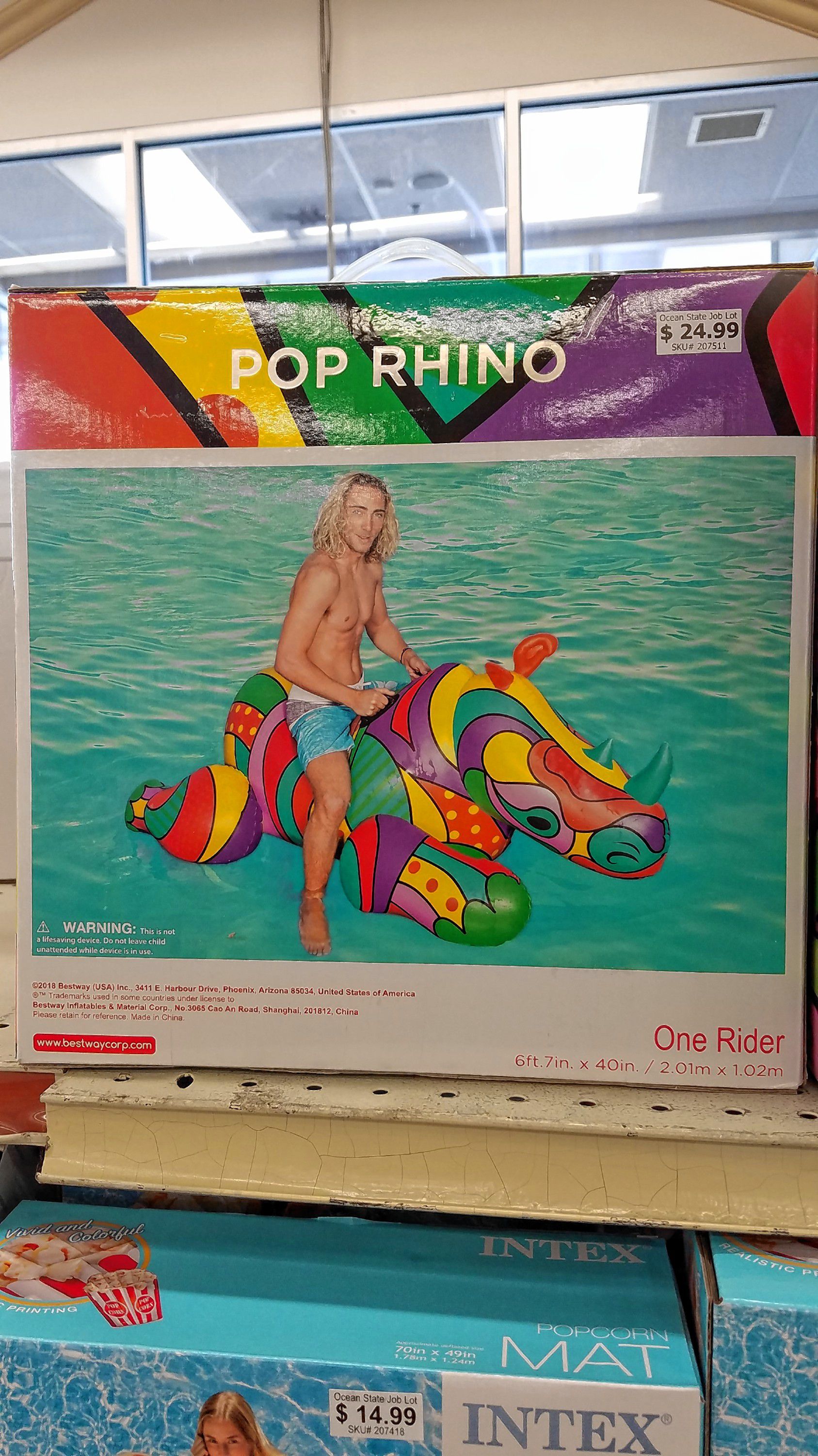 Be the raddest bro at the city pool with this gnarly Pop Rhino float. (Jeff Spicoli not included.) JON BODELL / Insider staff