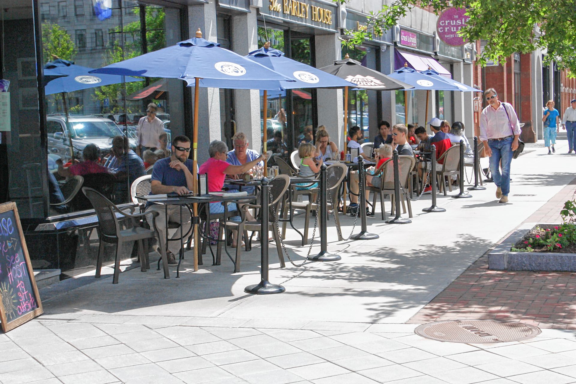 The Barley House has a roped-off section of tables on the North Main Street sidewalk that can accommodate up to 20 outdoor diners. JON BODELL / Insider staff